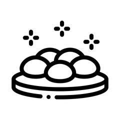 round stones on wooden board icon vector. round stones on wooden board sign. isolated contour symbol illustration