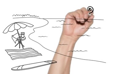 travel agent summer vacation offer. animated doodle video