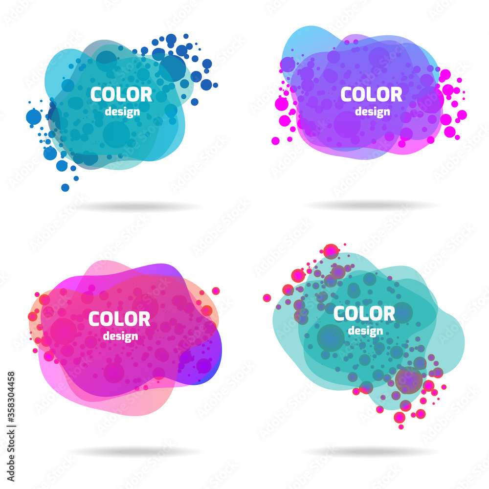 Poster set of round colorful vector shapes. abstract vector banners. design elements.web