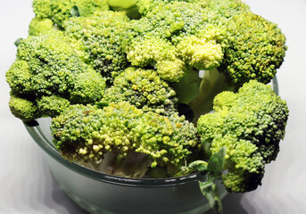 Fresh healthy broccoli isolated on white background