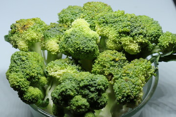 Fresh healthy broccoli isolated on white background