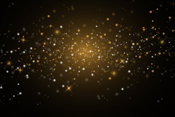 The dust sparks and golden stars shine with special light.