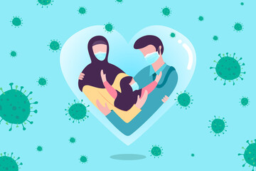 Families are protected from viruses, with love and care