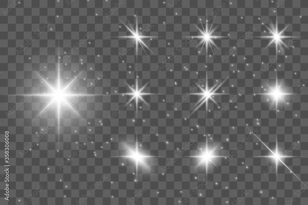 Poster glow light effect. star burst with sparkles.sun.