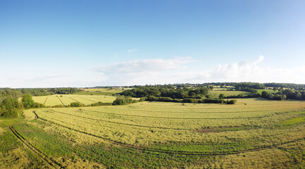 Fototapeta na wymiar aerial view of the essex countryside near Ulting in essex