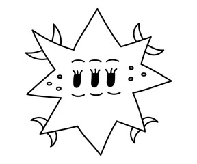 Childish poster with cute hand drawn monster. Perfect for kids bedroom, nursery decoration, posters and wall decorations.