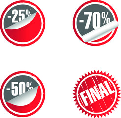 Price tags vector collection. Ribbon sale banners isolated
discount
