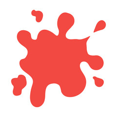 Single red blot. Splash on a white background.