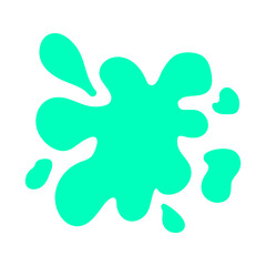 Single turquoise blot. Splash on a white background.