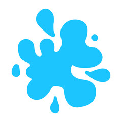 Single blue blot. Splash on a white background.