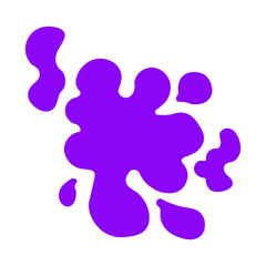 Single violet blot. Splash on a white background.