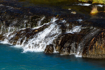 Hraunfossar waterfalls (Borgarfjordur, Iceland),