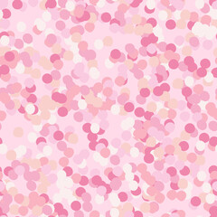 Abstract pink polka dots seamless pattern. Confetti background. Cute circle shapes wallpaper.