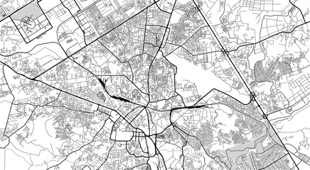 Urban vector city map of Rawalpindi, Pakistan, Asia.