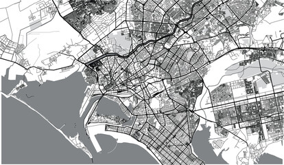 Urban vector city map of Karachi, Pakistan, Asia.