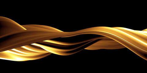 Golden abstract wavy liquid background