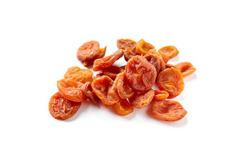 Dried apricot fruits isolated on white background