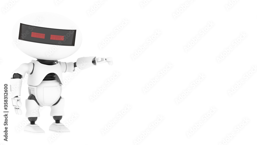 Fototapete robot 3d rendering illustration on white background. droid 3d rendering. technic science and futuris