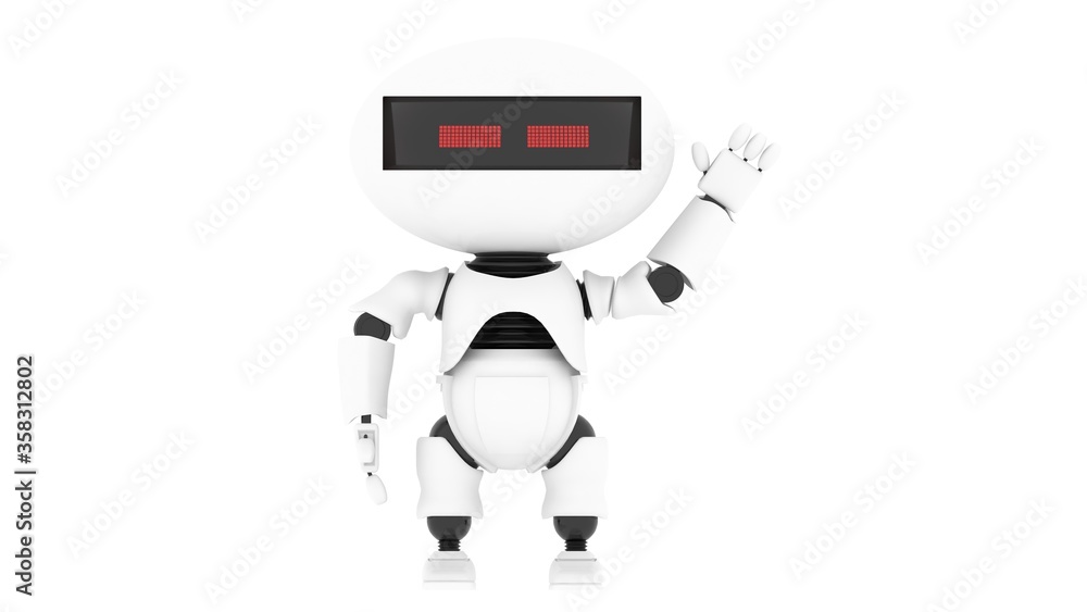 Fototapete robot 3d rendering illustration on white background. droid 3d rendering. technic science and futuris