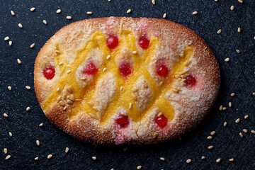 coca de Sant Joan, sweet flat cake from Catalonia