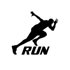 Sprinter icon. Man run silhouette illustration.