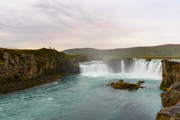Godafoss (waterfall of the gods)  in the Bardardalur district of Northeastern Region of Iceland