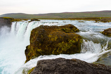 Godafoss (waterfall of the gods)  in the Bardardalur district of Northeastern Region of Iceland