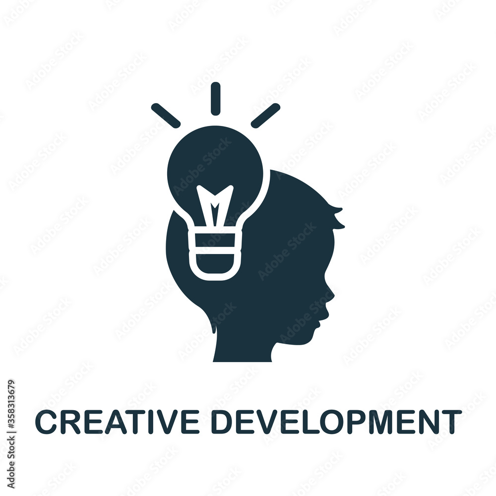 Poster creative development icon. simple element from child development collection. creative creative devel