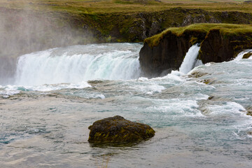 Godafoss (waterfall of the gods)  in the Bardardalur district of Northeastern Region of Iceland
