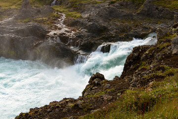 Godafoss (waterfall of the gods)  in the Bardardalur district of Northeastern Region of Iceland