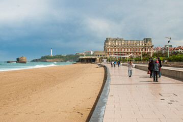 Promenade next to the Biarritz beach