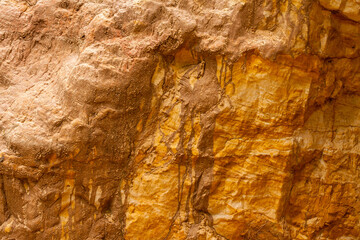 The surface of the slope of a sandy ravine. Abstract natural background