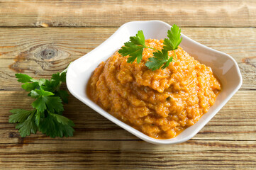 homemade vegetable caviar from zucchini.