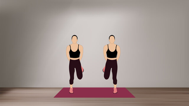 Women doing butt kicks  - a high-intensity cardio workout at home with no equipment.