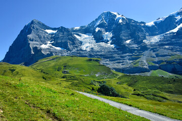 Fototapeta na wymiar Beautiful scenery on the route Bernese Oberland, Switzerland