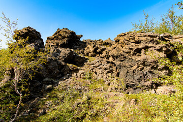 Dimmuborgir, a large area of unusually shaped lava fields, east of Myvatn, Iceland