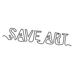 one line continuous drawing a save art sentence