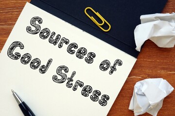 Motivation concept about Sources of Good Stress with sign on the piece of paper.