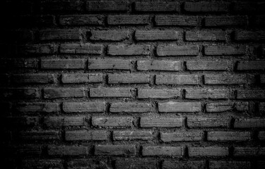 Old black brick wall