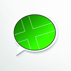 Obraz premium Modern Ladonia country flag on speech bubble. Abstract languages concept flat illustration