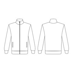 Template tracksuit vector illustration flat outline template clothing collection top