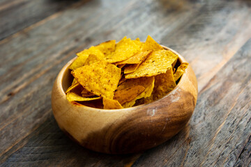 Mexican chips in a basket on table