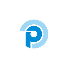 letter p protection concept symbol logo vector