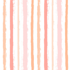 Hand drawn striped pattern, pink, orange and green girly stripe seamless background, childish pastel brush strokes. vector grunge stripes, cute baby paintbrush line backdrop