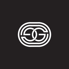 letter eg linked line circle round design symbol vector