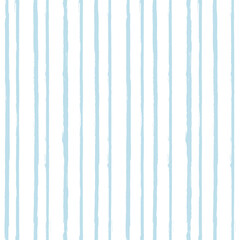 Hand drawn striped pattern, baby blue navy stripe seamless background, childish pastel brush strokes. vector grunge stripes, cute paintbrush line backdrop - obrazy, fototapety, plakaty