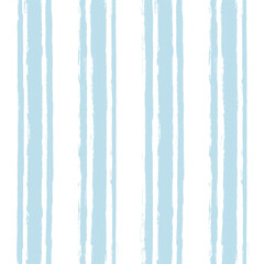 Hand drawn striped pattern, baby blue navy stripe seamless background, childish pastel brush strokes. vector grunge stripes, cute paintbrush line backdrop