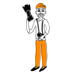 Photography life. Man photographer. Illustration of photography.