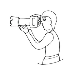 Photography life. Man photographer. Illustration of photography.