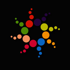 fond abstrait, bulles colorées